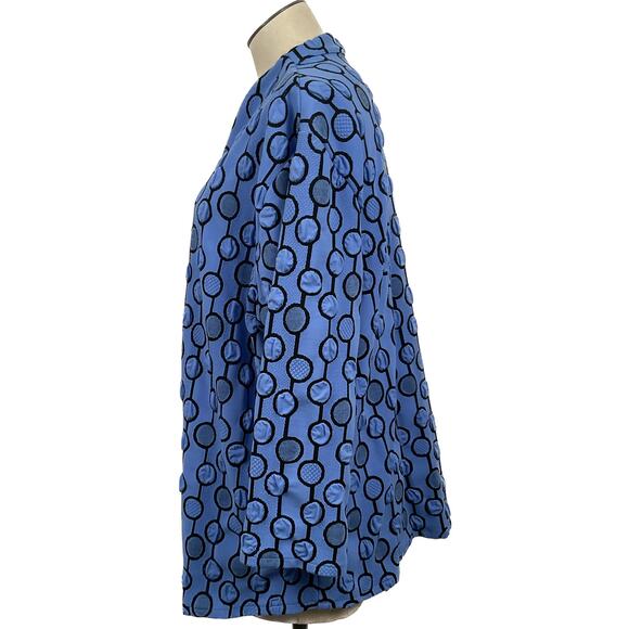 Andria Lieu Blue Dot fabric jacket 1x - Picture 2 of 5